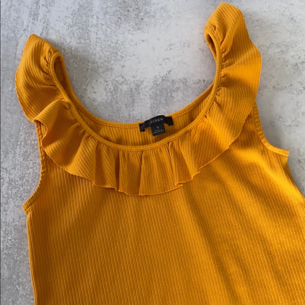 Like New! JCrew Ruffle Yellow Top